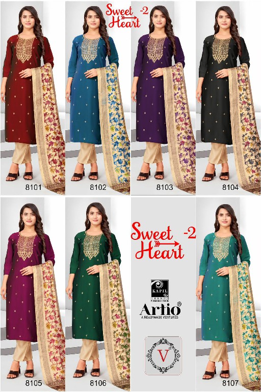 Artio Sweet Heart Vol-2 Wholesale Readymade 3 Piece Salwar Suits Combo