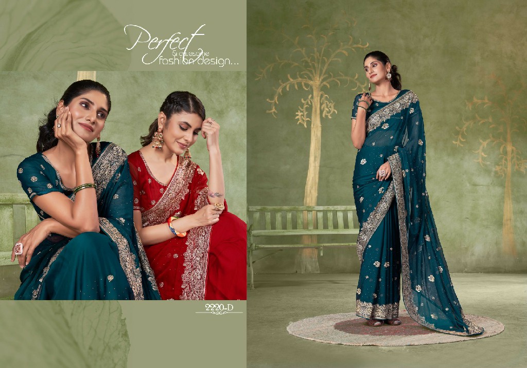 Jayshree D.no 2220A To 2220D Wholesale Samundar Chiffon Ethnic Sarees