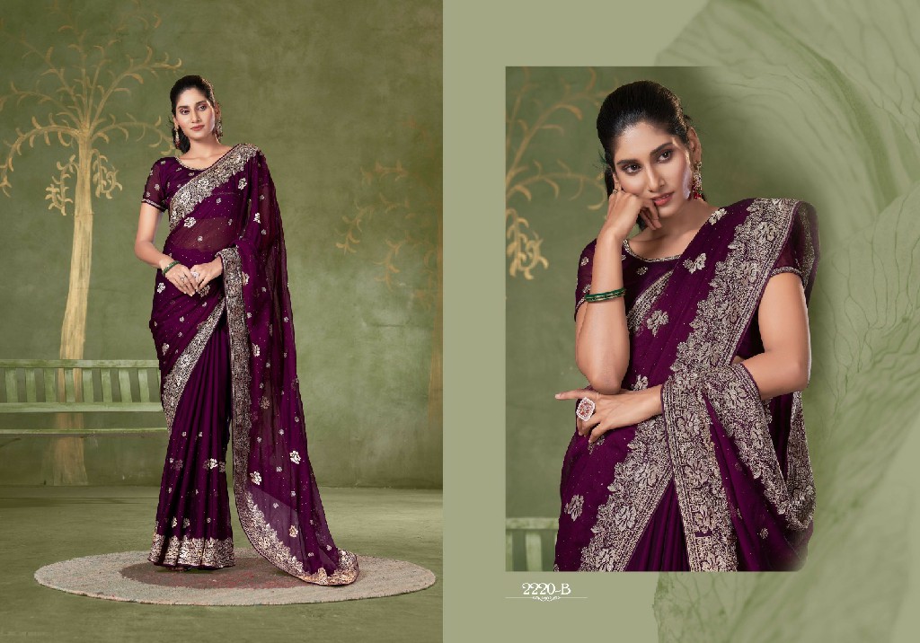 Jayshree D.no 2220A To 2220D Wholesale Samundar Chiffon Ethnic Sarees