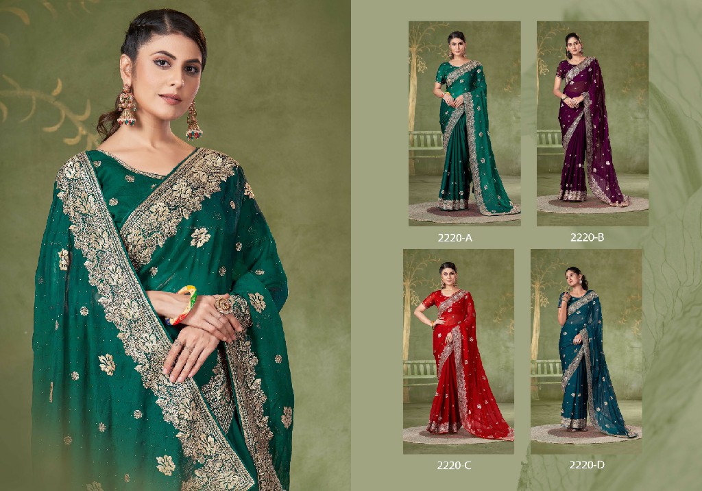 Jayshree D.no 2220A To 2220D Wholesale Samundar Chiffon Ethnic Sarees