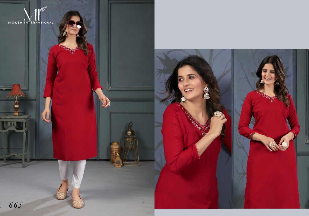 Moksh Mirror Vol-2 Wholesale Maaza Cotton Handwork With Pocket Kurtis With Pant