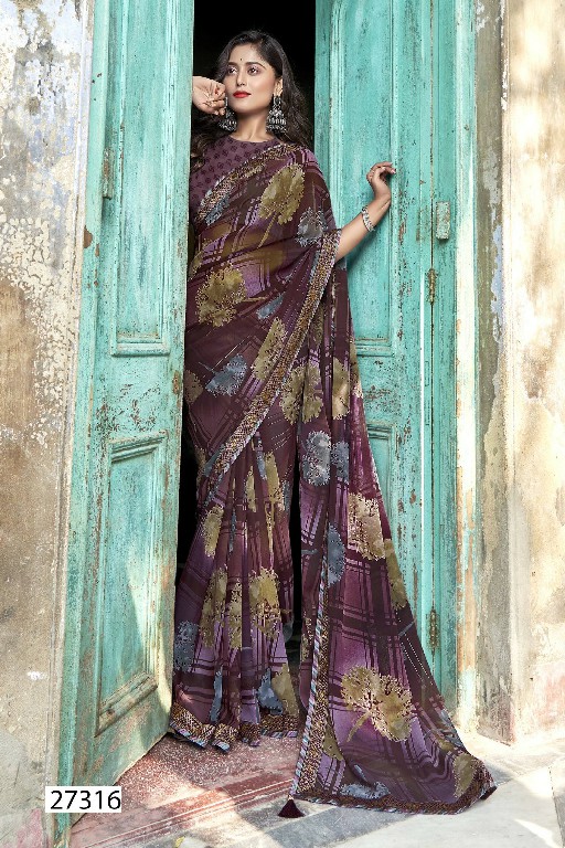 Vallabhi Bhadra Wholesale Georgette Fabrics Ethnic Sarees