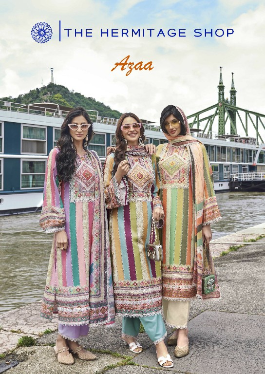 The Hermitage Shop Azaa Wholesale Pure Cotton Work Over All Dress Material