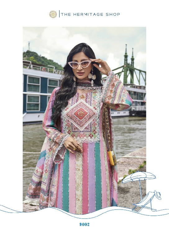 The Hermitage Shop Azaa Wholesale Pure Cotton Work Over All Dress Material