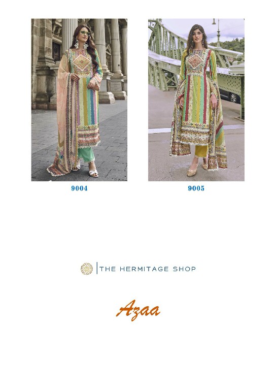 The Hermitage Shop Azaa Wholesale Pure Cotton Work Over All Dress Material