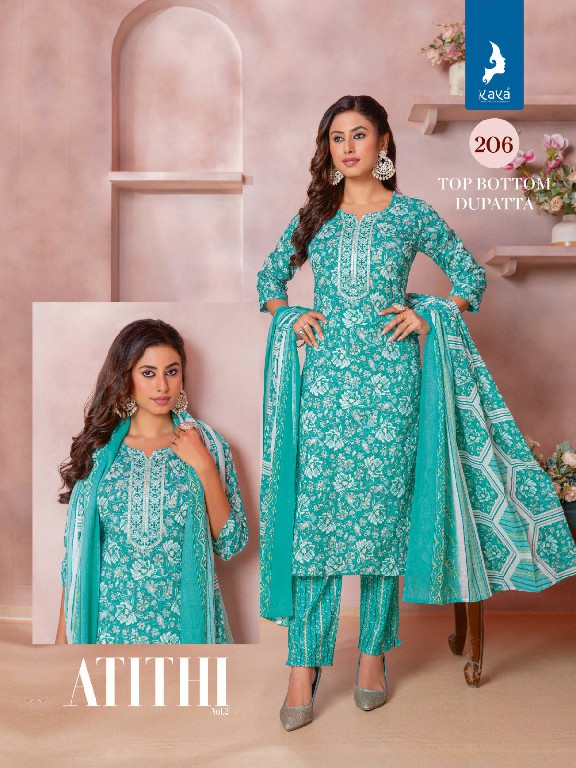 ATITHI VOL 2 BY KAYA FULL STITCH SUPER HIT DESIGN COTTON PRINT STRAIGHT CUT SALWAR SUIT