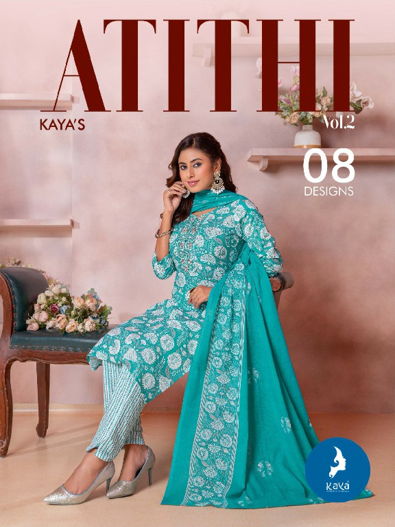 ATITHI VOL 2 BY KAYA FULL STITCH SUPER HIT DESIGN COTTON PRINT STRAIGHT CUT SALWAR SUIT