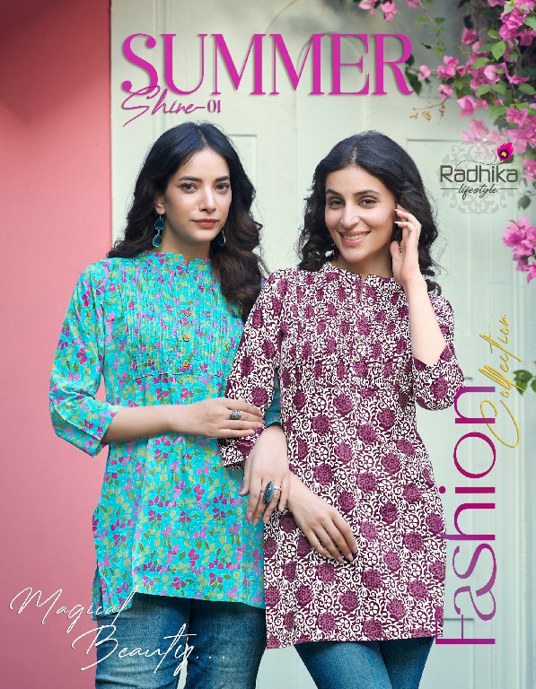 SUMMER SHINE VOL 1 BY RADHIKA LIFESTYLE COTTON PRINT FULLY STITCH PRETTY LOOK GIRL TOP