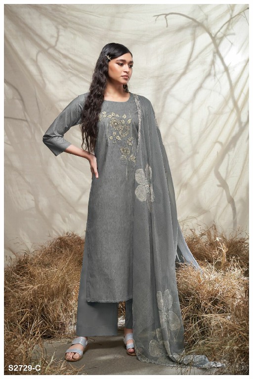Ganga Twisha S2729 Wholesale Premium Cotton With Embroidery Salwar Suits