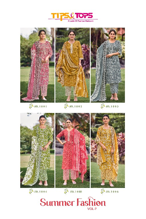 TIPS AND TOPS SUMMER FASHION VOL 7 FANCY WEAR READYMADE COTTON PRINT SALWAR SUIT