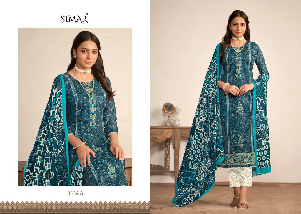 Glossy Simar Samara Wholesale Pure Lawn With Embroidery Work Suits