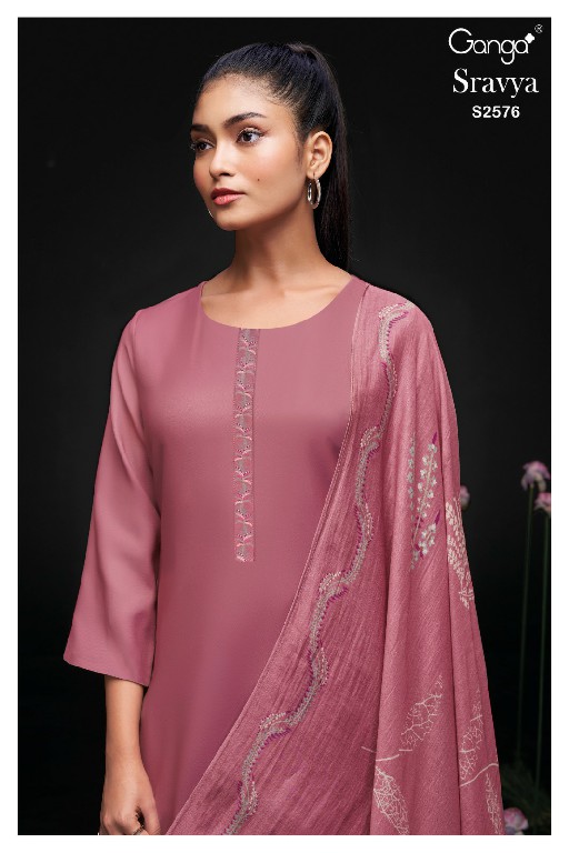 Ganga Sravya S2576 Wholesale Premium Cotton Silk With Embroidery Salwar Suits