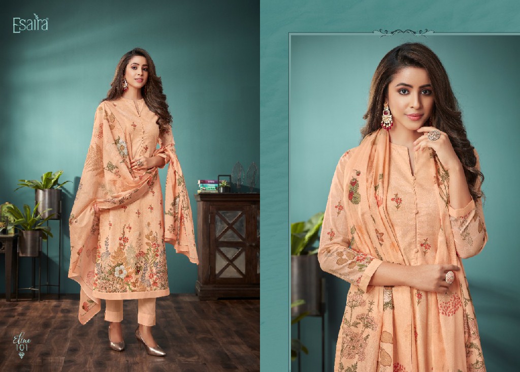 Esaira By Esta Eline Wholesale Cambric Cotton With Mirror Work Dress Material