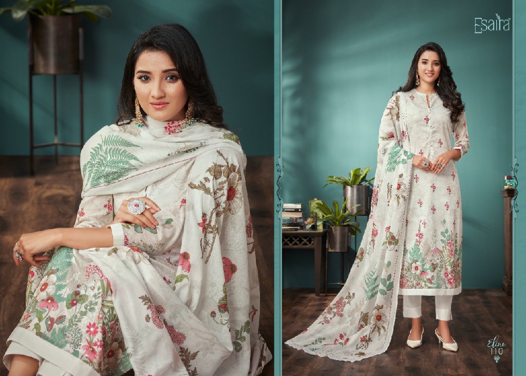 Esaira By Esta Eline Wholesale Cambric Cotton With Mirror Work Dress Material