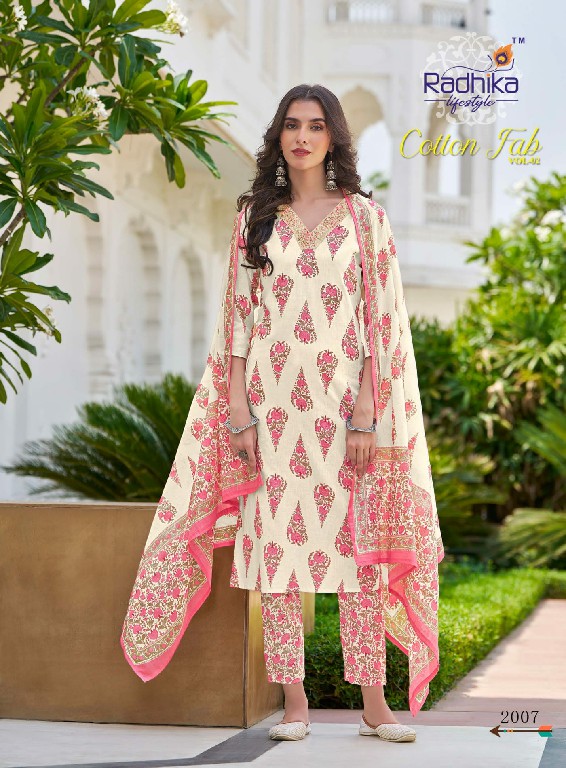 Radhika Cotton Fab Vol-2 Wholesale Top Pant And Dupatta