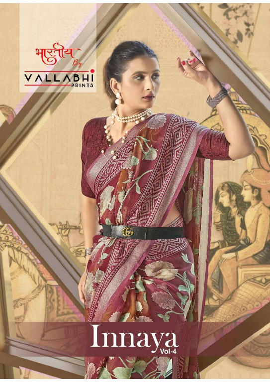 Vallabhi Innaya Vol-4 Wholesale Brasso Fabrics Ethnic Sarees