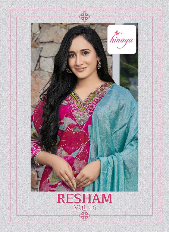 Hinaya Resham Vol-16 Wholesale Designer Modal Kurtis With Pant And Dupatta