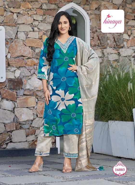 Hinaya Resham Vol-16 Wholesale Designer Modal Kurtis With Pant And Dupatta