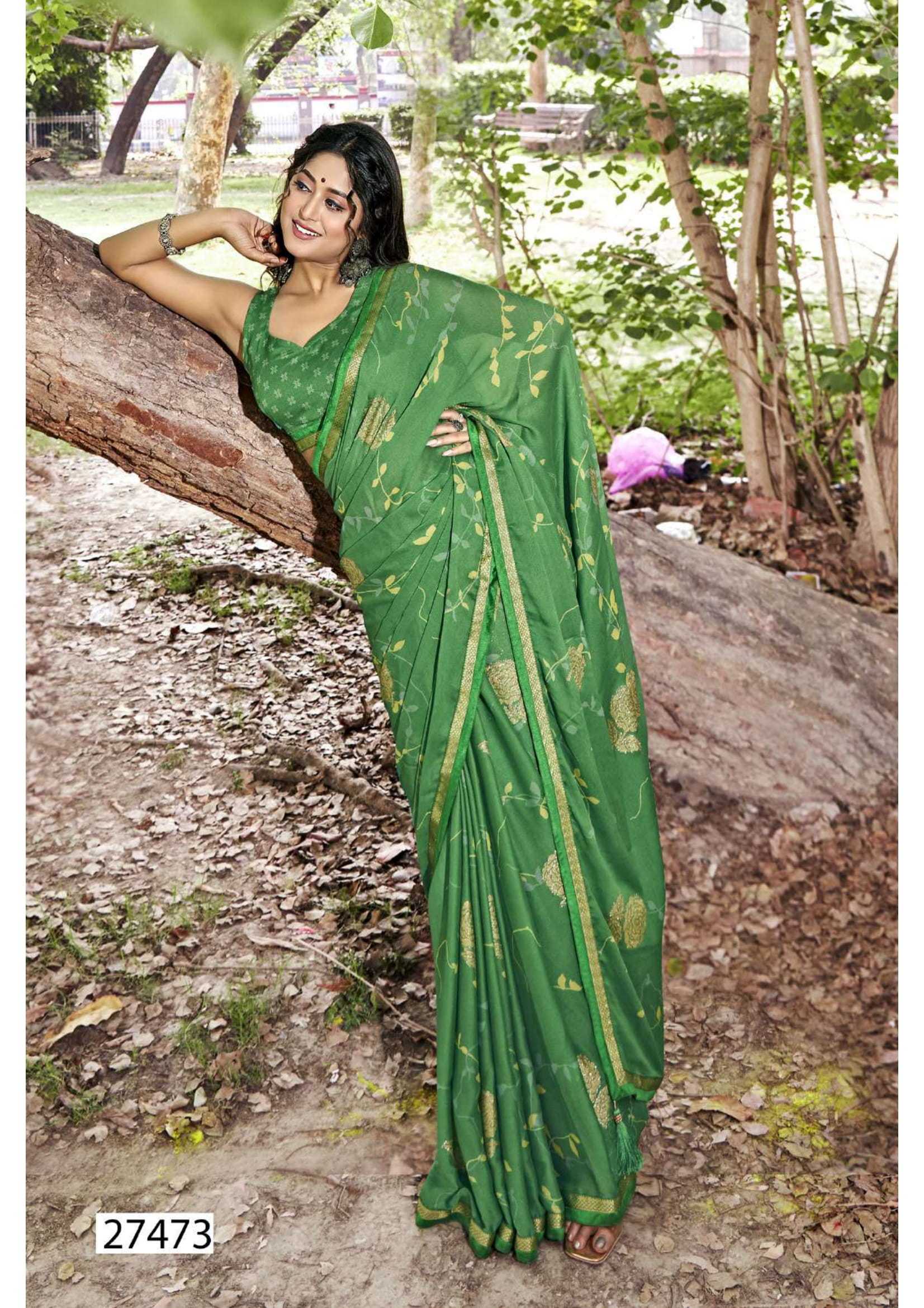 VALLABHI PRINTS GAUCHAR 27471-27476 NEW LAUNCH GEORGETTE SAREE SUPPLIER