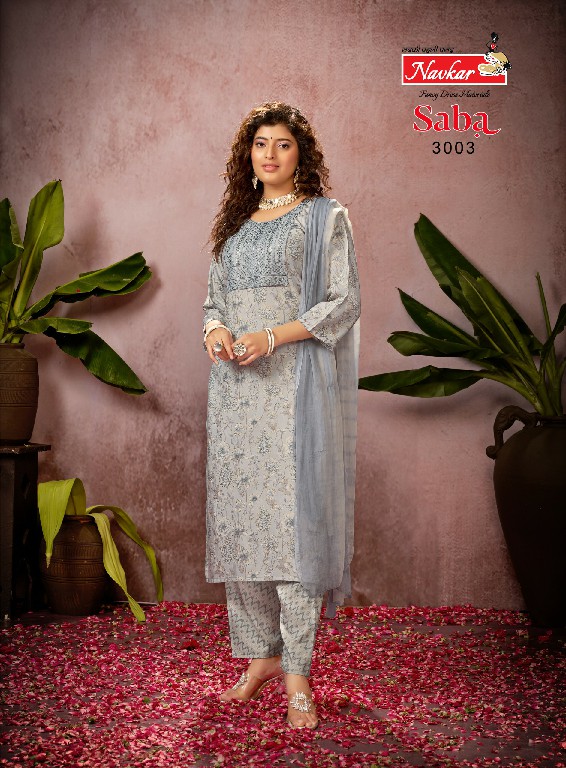 Navkar Saba Vol-3 Wholesale Embroidery Work Kurti With Pant And Dupatta