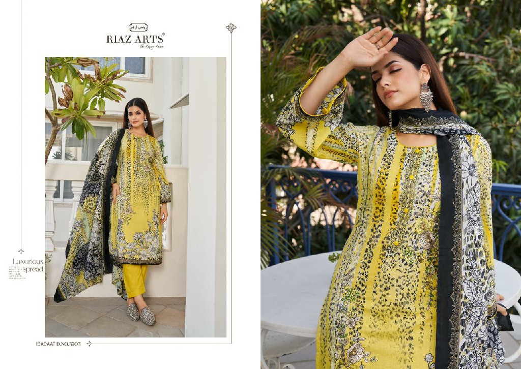 RIAZ ARTS LAUNCH IBADAAT FANCY LAWN PAKISTANI NECK EMBROIDERY WORK SALWAR KAMEEZ