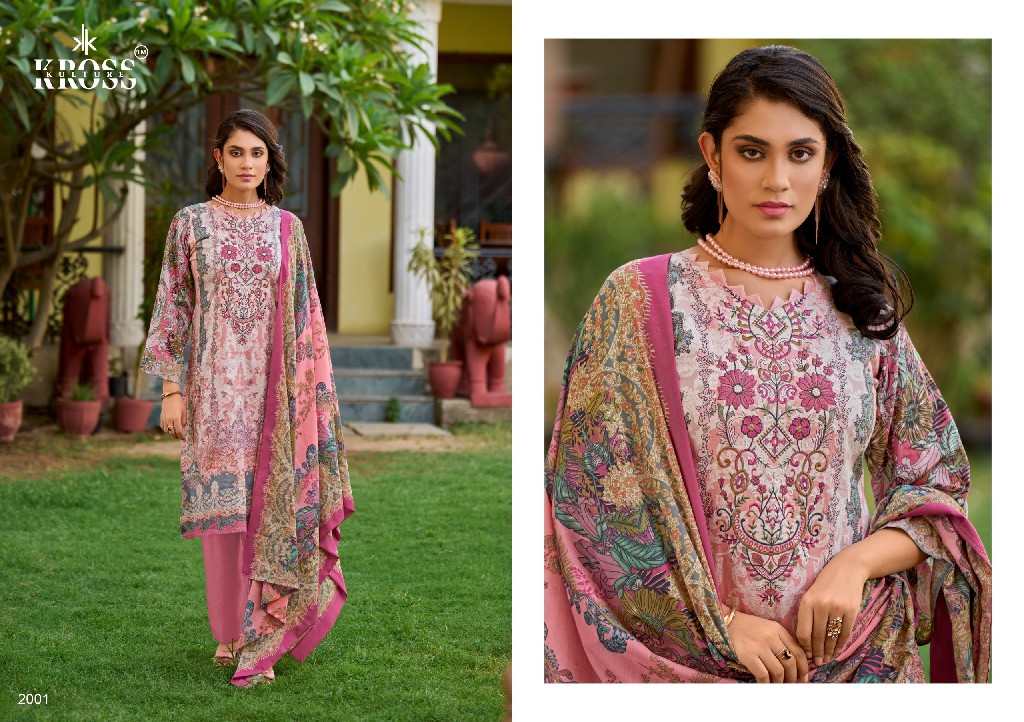 Kross Kulture Naira Vol-2 Wholesale Karachi Print With Embroidery Work Dress Material