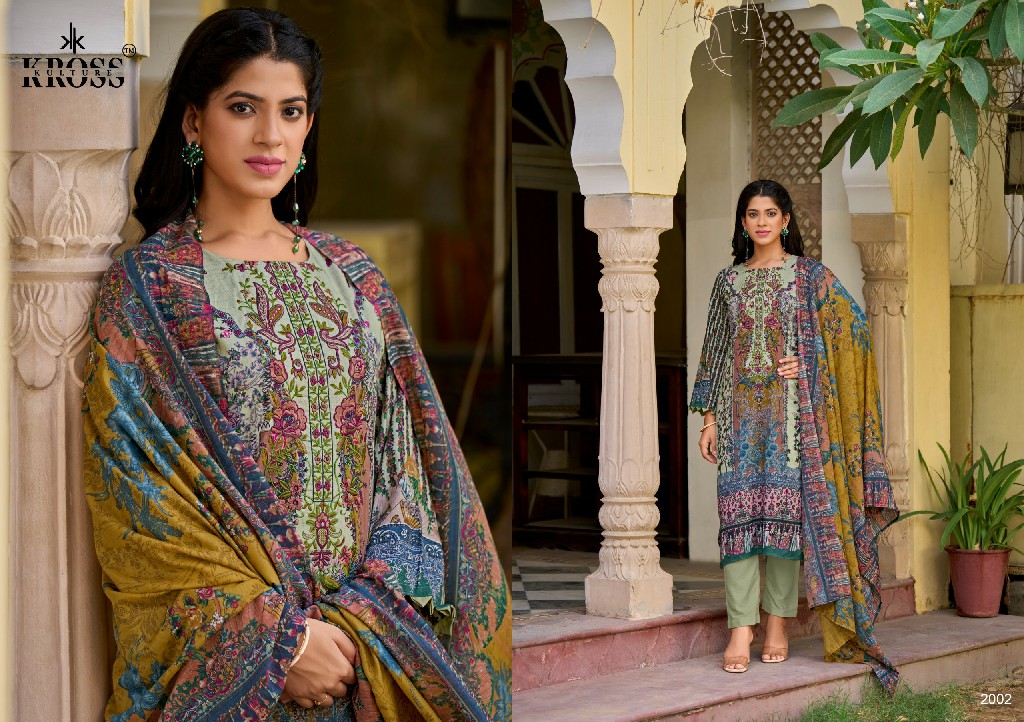 Kross Kulture Naira Vol-2 Wholesale Karachi Print With Embroidery Work Dress Material