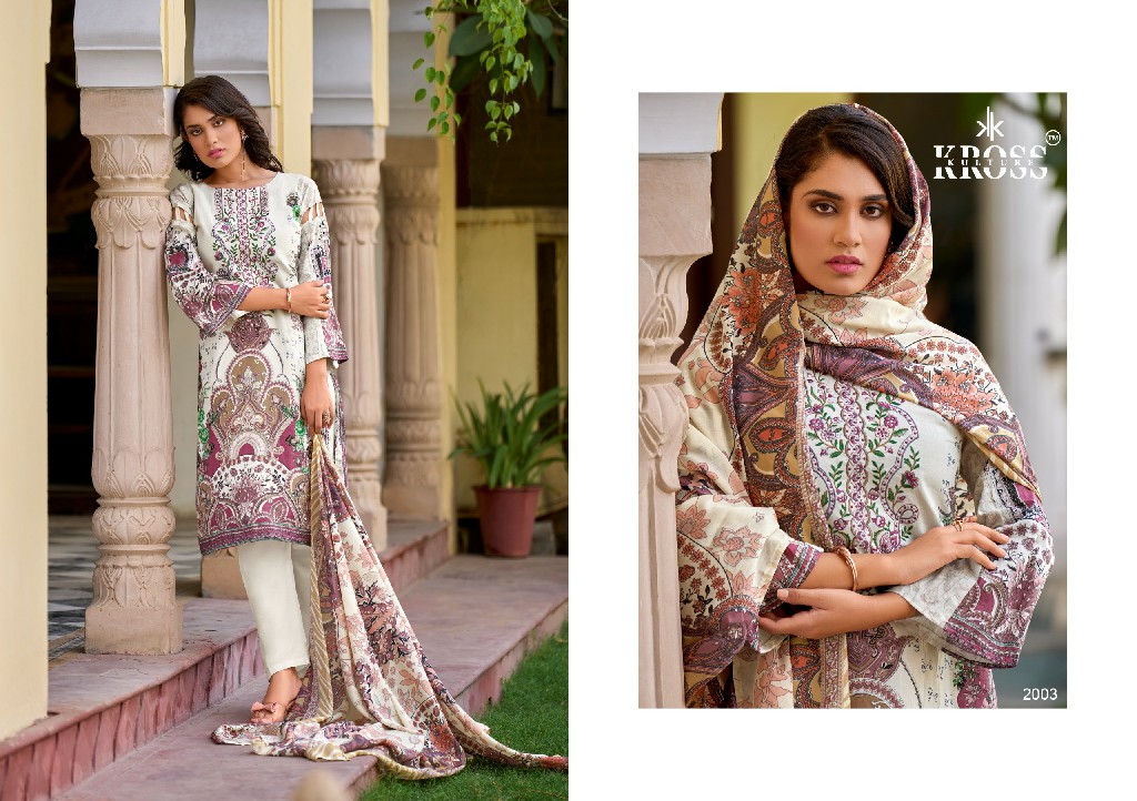 Kross Kulture Naira Vol-2 Wholesale Karachi Print With Embroidery Work Dress Material