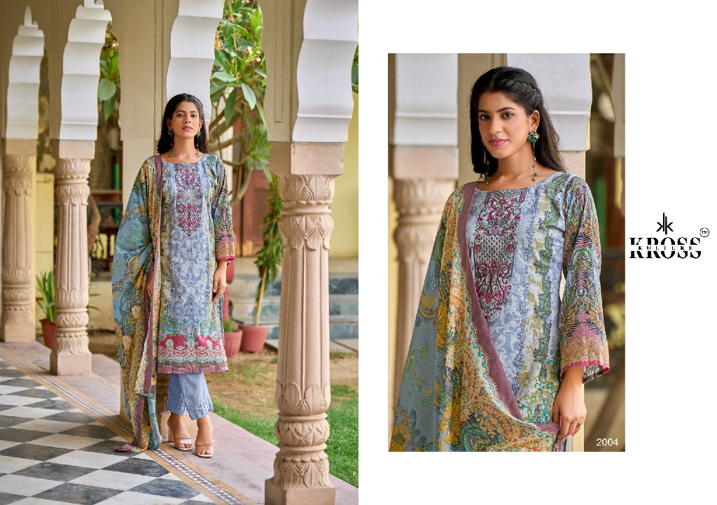 Kross Kulture Naira Vol-2 Wholesale Karachi Print With Embroidery Work Dress Material