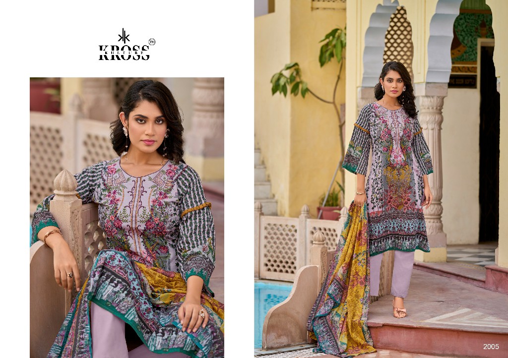 Kross Kulture Naira Vol-2 Wholesale Karachi Print With Embroidery Work Dress Material