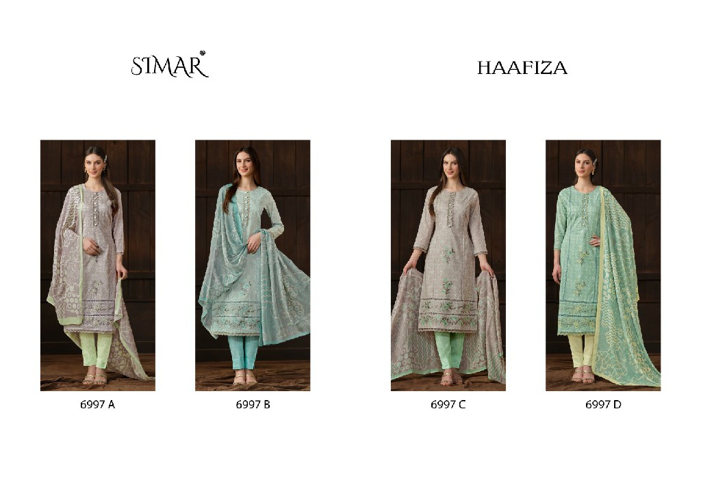 Glossy Simar Haafiza Wholesale Pure Lawn Cotton With Embroidery Work Suits