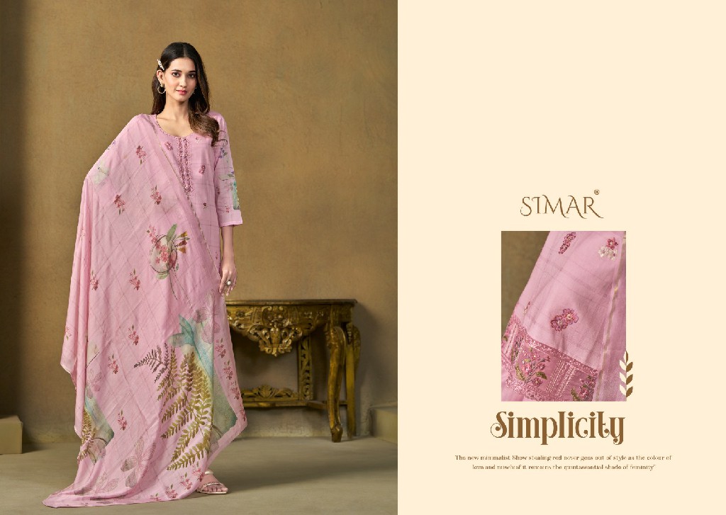 Glossy Simar Tanishka Wholesale Pure Lawn Cotton With Embroidery Work Suits