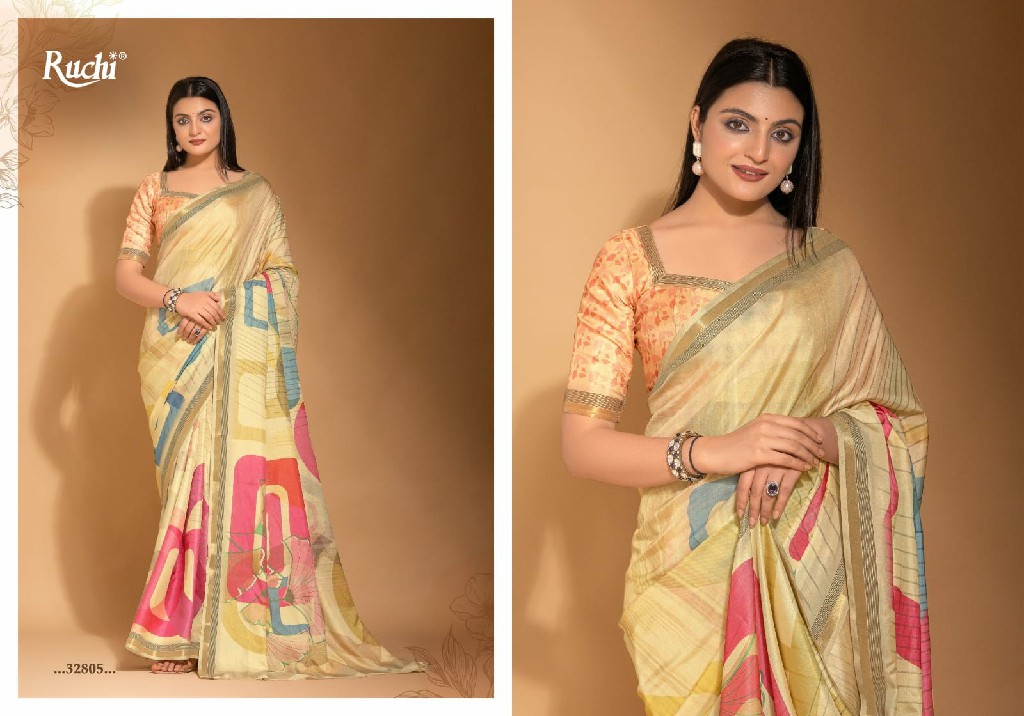 Ruchi Taapsi Wholesale Digital Print Tusser Silk Function Wear Sarees