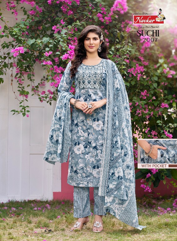 Navkar Suchi Vol-2 Wholesale Cambric Cotton Sikvans Work Salwar Kameez