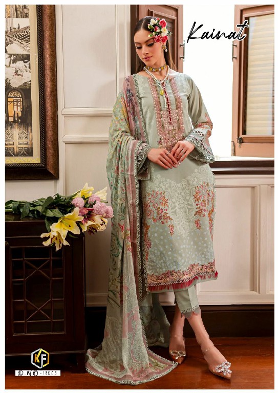 Keval Fab Kainat Vol-13 Luxury Lawn Collection Cotton Dress Material