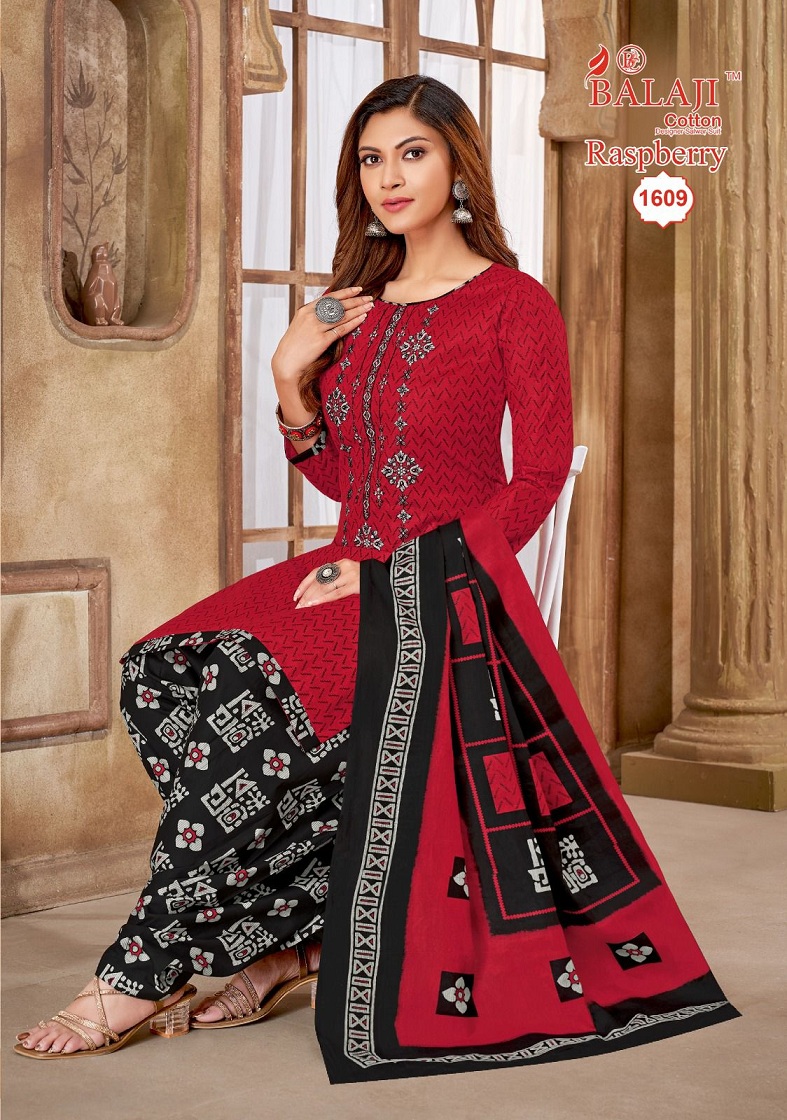 Balaji Raspberry Vol-16 Wholesale Pure Cotton With Work Dress Material