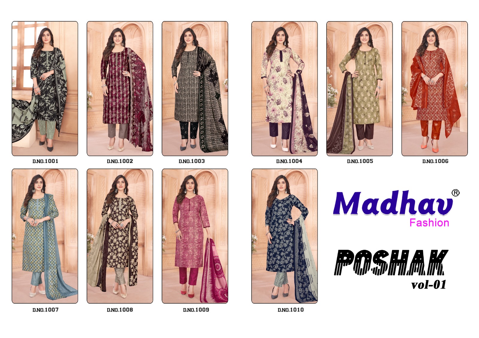 Madhav Poshak Vol-1 Wholesale Pure Cotton Print Readymade Dresses