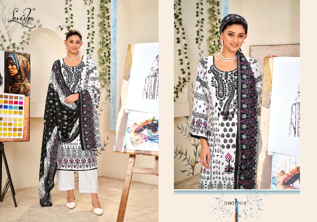 Levisha Naira Nx-7 Wholesale Cemric Cotton Pakistani Style Dress Material