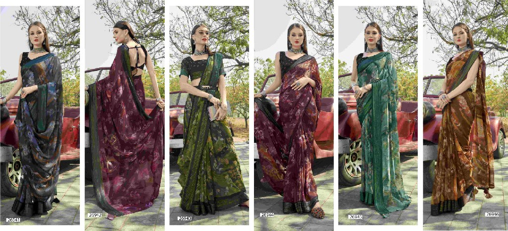 Vallabhi Shrilata Wholesale Georgette Fabrics Ethnic Sarees