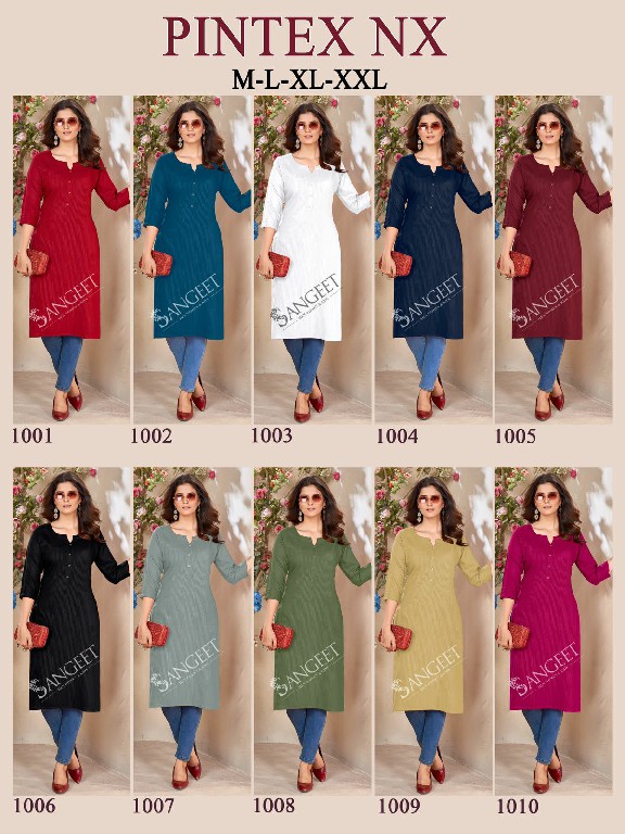 Sangeet Pintex Nx Wholesale Heavy Rayon Pintex Work Long Kurtis