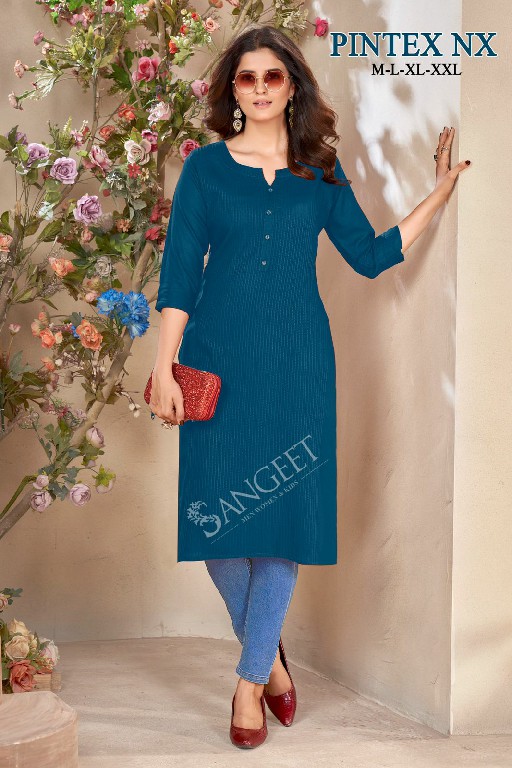 Sangeet Pintex Nx Wholesale Heavy Rayon Pintex Work Long Kurtis