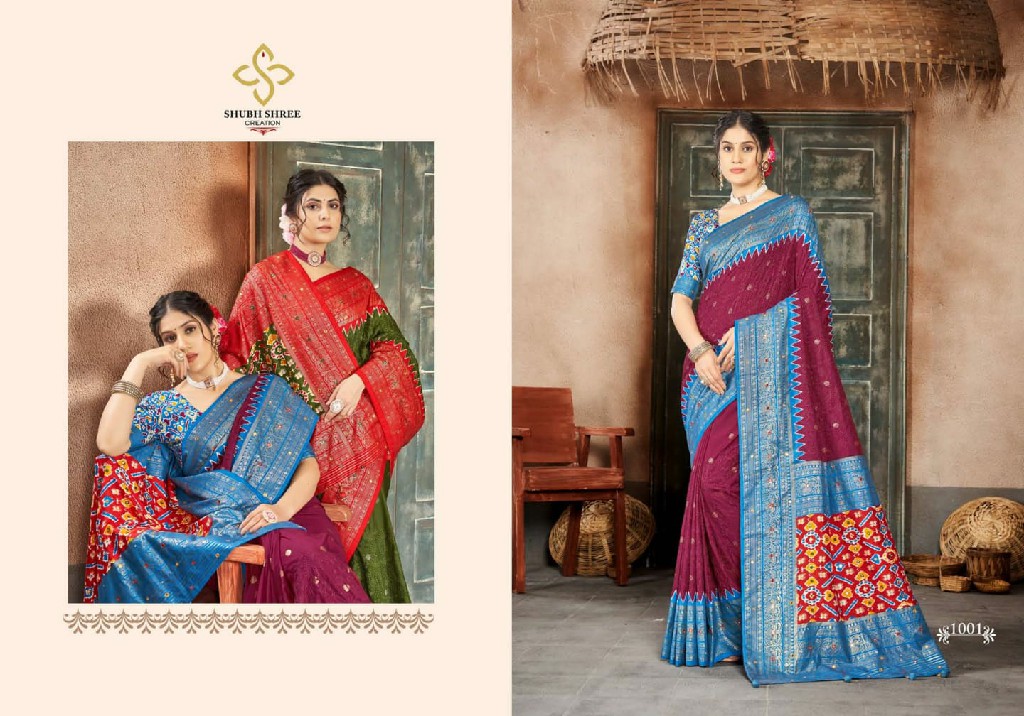 Shubh Shree Sukanya Aari Wholesale Velvet Tusser Silk Ethnic Sarees