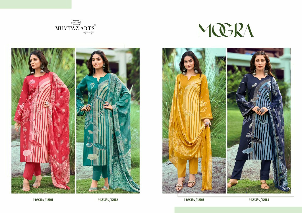 Mumtaz Arts Mogra Wholesale Pure Lawn Cambric With Heavy Neck Embroidery Suits