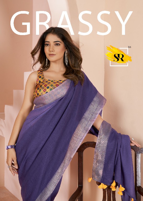 SR Sarees Grassy Wholesale Shaded Print With Linen Ethnic Sarees