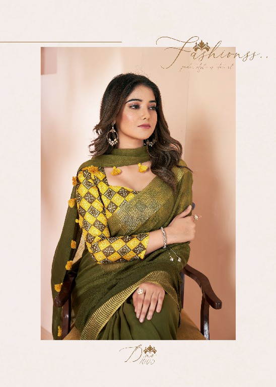 SR Sarees Grassy Wholesale Shaded Print With Linen Ethnic Sarees