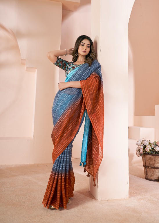 SR Sarees Grassy Wholesale Shaded Print With Linen Ethnic Sarees