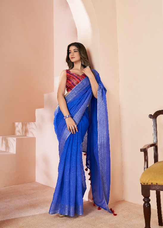 SR Sarees Grassy Wholesale Shaded Print With Linen Ethnic Sarees