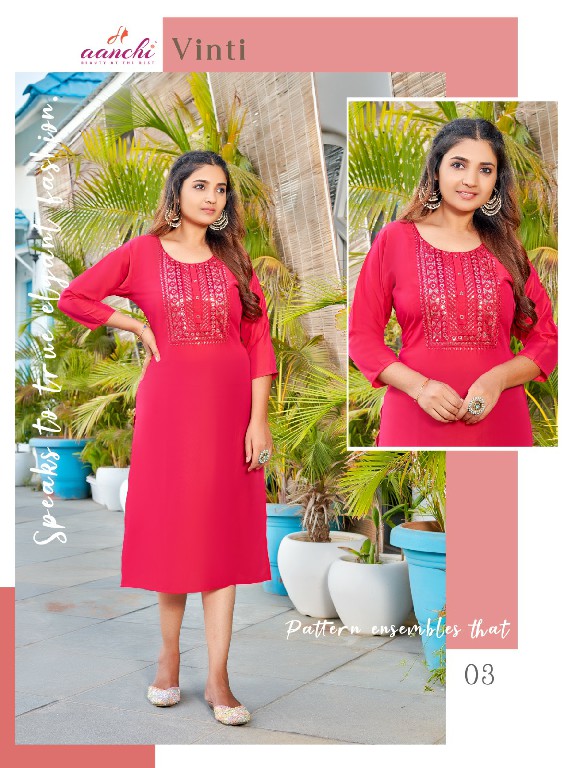 Aanchi Vinti Wholesale Rangila Fancy Straight Cut Long Kurtis