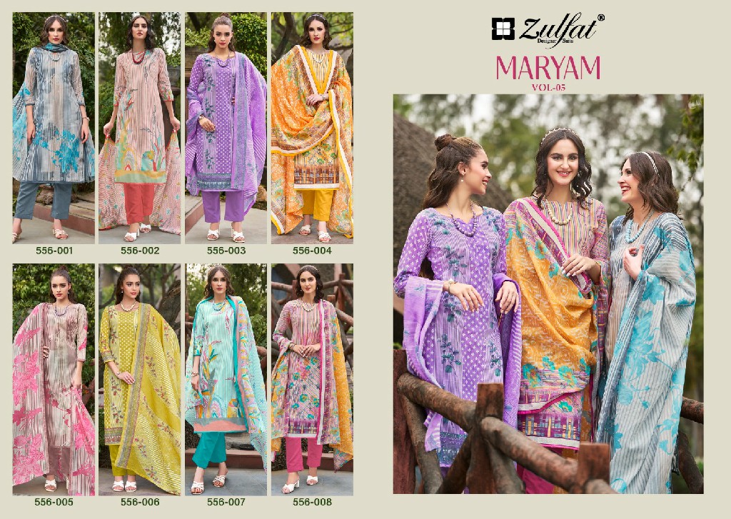 ZULFAT MARYAM VOL 5 POPULAR DESIGN COTTON EXCLUSIVE PRINT KURTI PANT WITH DUPATTA