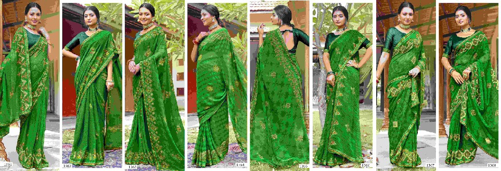 Vallabhi Grih Laxmi Wholesale Georgette Fabrics Indian Sarees